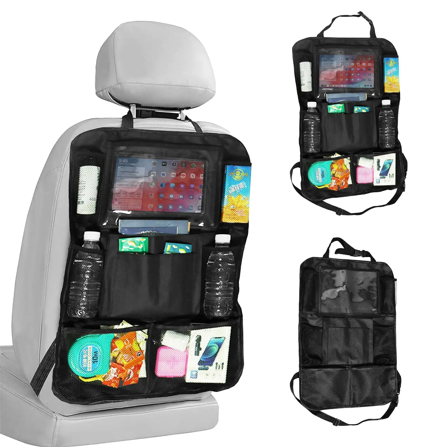 Organizador y almacenador para el asiento trasero del coche