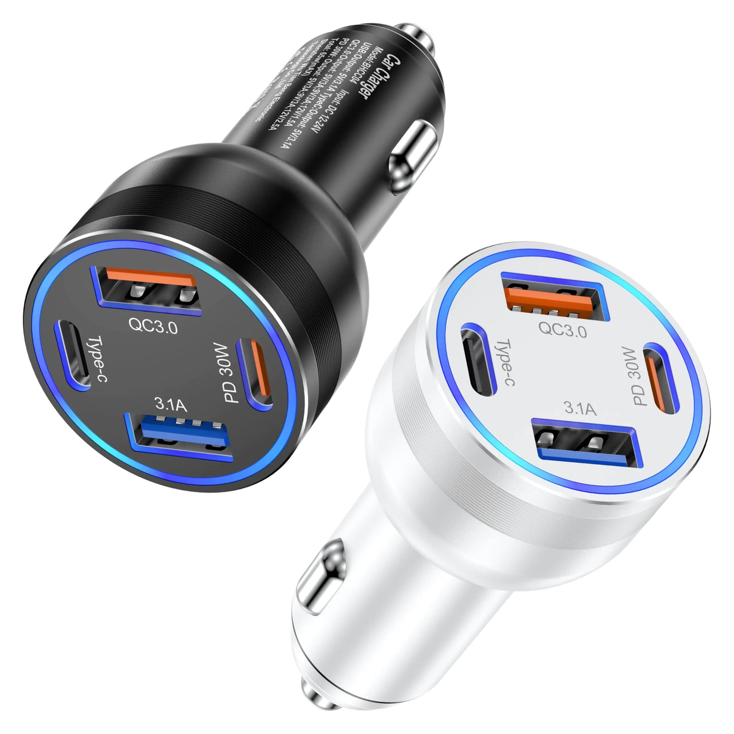 Adaptador de cargador de coche para USB-A y USB-C