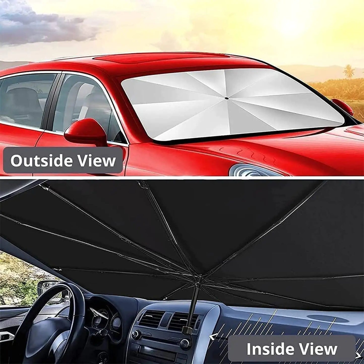 Parasol plegable para parabrisas de coche de 51"